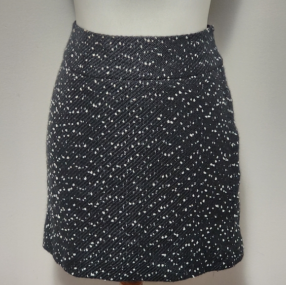 The Limited black ivory confetti tweed wool blend mini skirt size 10 - Picture 2 of 8